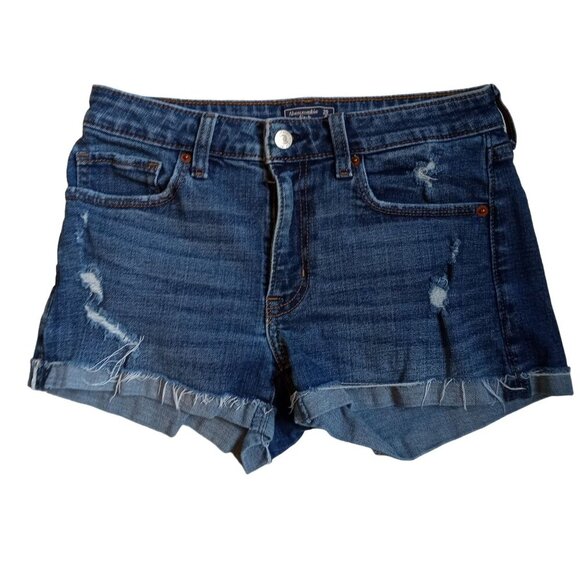 Abercrombie & Fitch Harper Low Rise Shorts Size 25/0 Distressed Stretch with loo - Picture 1 of 6